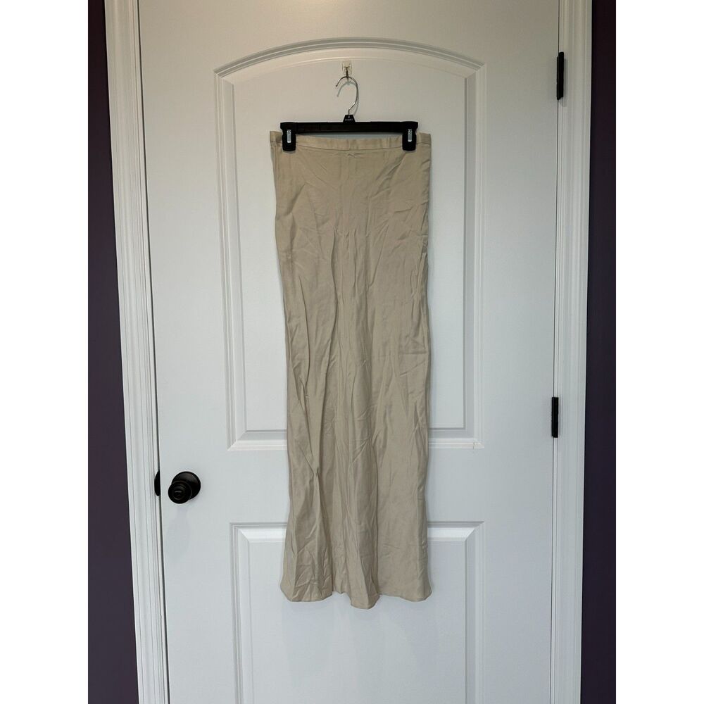 NWT House of Dagmar Straight Maxi Skirt Pearl Gray Size 36 (4)